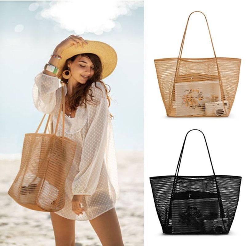 2023 New Fashion Beach Bag Mesh One Shoulder Carrying Bag Women s Portable Storage Bag Carousell