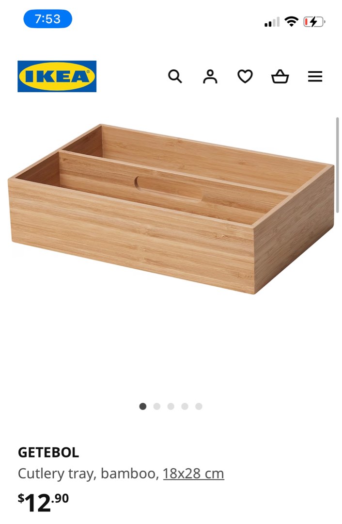 2 IKEA bamboo storage organiser NEW, Furniture & Home Living