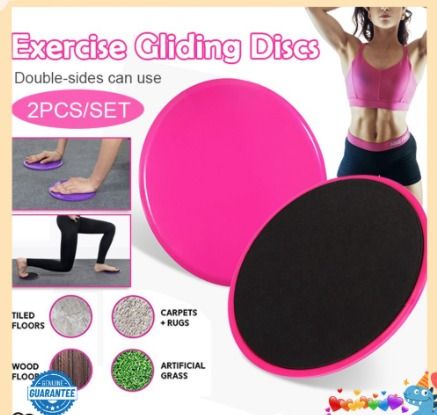 2x Core Sliders Pair Abs Abdominal Fitness Gliders Bums Leg Slide Discs  Exercise