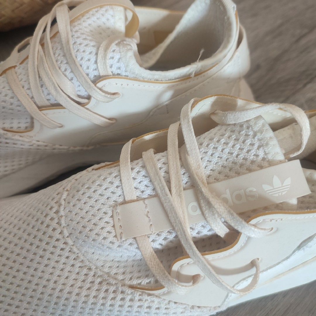 38.5 Adidas Women Knit White Running Shoes Sneakers Women s