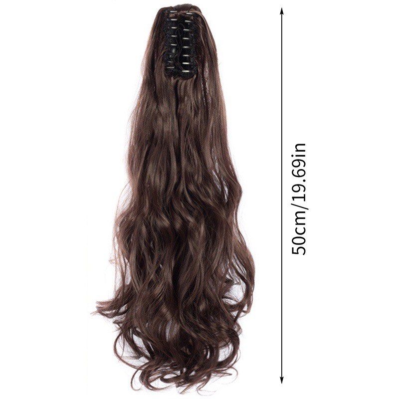 50cm Long Curly Synthetic Hair Wig Jaws Clamp Claw Curl Hair Extensions Clip Hairpiece