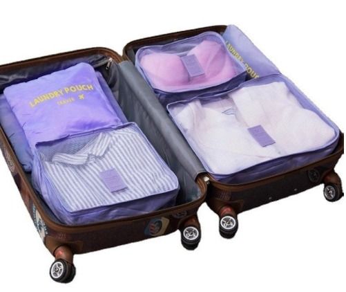 6PCS Foldable Packing Cubes Set Travel Storage Bags Suitcase Luggage  Organizer