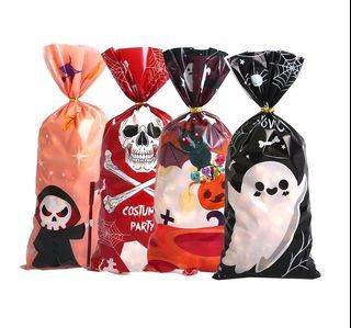 🆕️ 20pcs Assorted Open Top Trick or Treat Plastic Bag for Halloween Favors