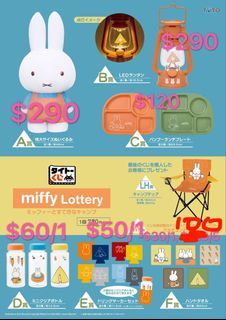 全新 現貨 日版 Miffy 米菲 一番賞 Miffy Lottery 燈 公仔 水樽 毛巾