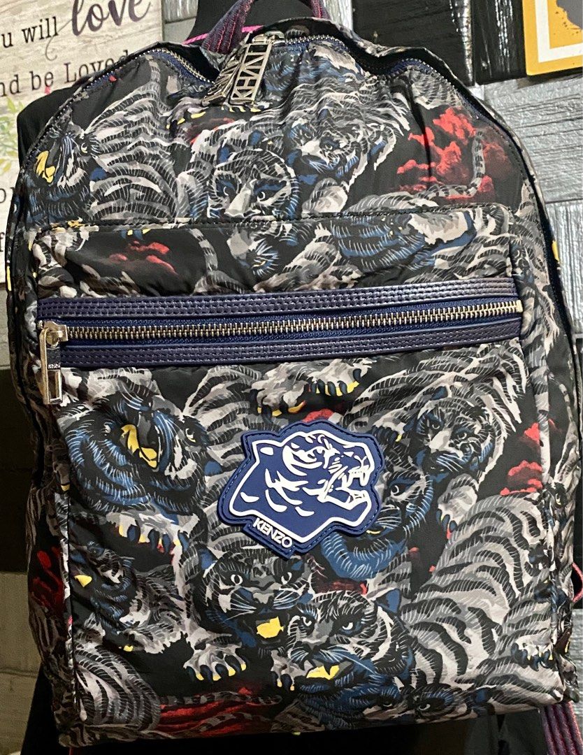 AUTHENTIC KENZO Grey Flying Tiger Backpack