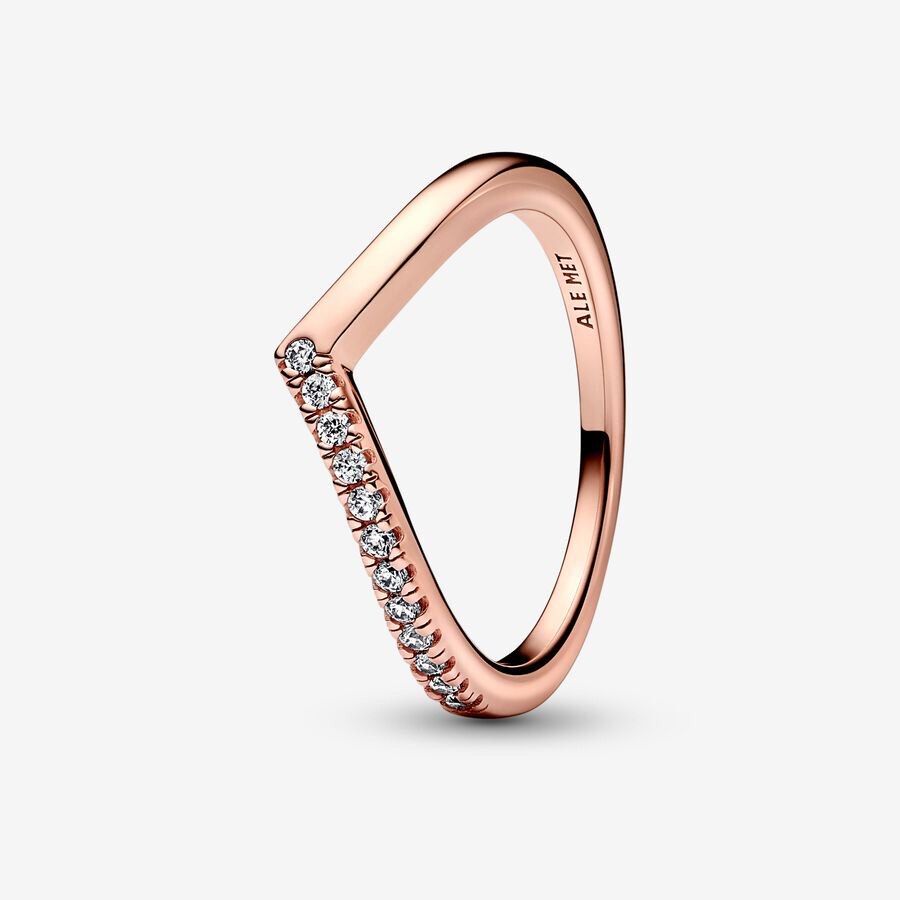 SALE PANDORA ROSEGOLD TIMELESS WISH HALF SPARKLING RING
