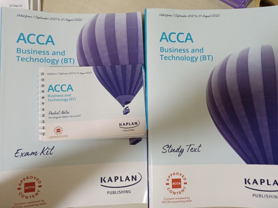 Acca BT ,Textbook ,Study Kit ,Exam Kit , including all learning Notes ...
