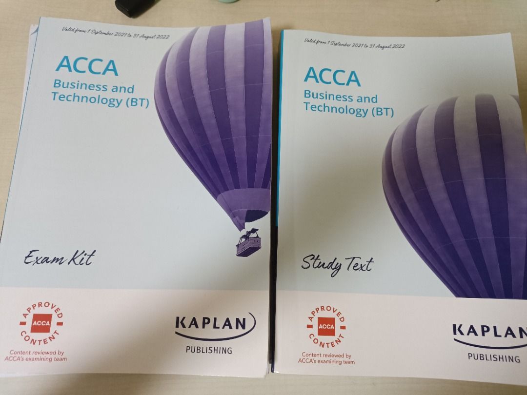 Acca BT ,Textbook ,Study Kit ,Exam Kit , including all learning Notes ...
