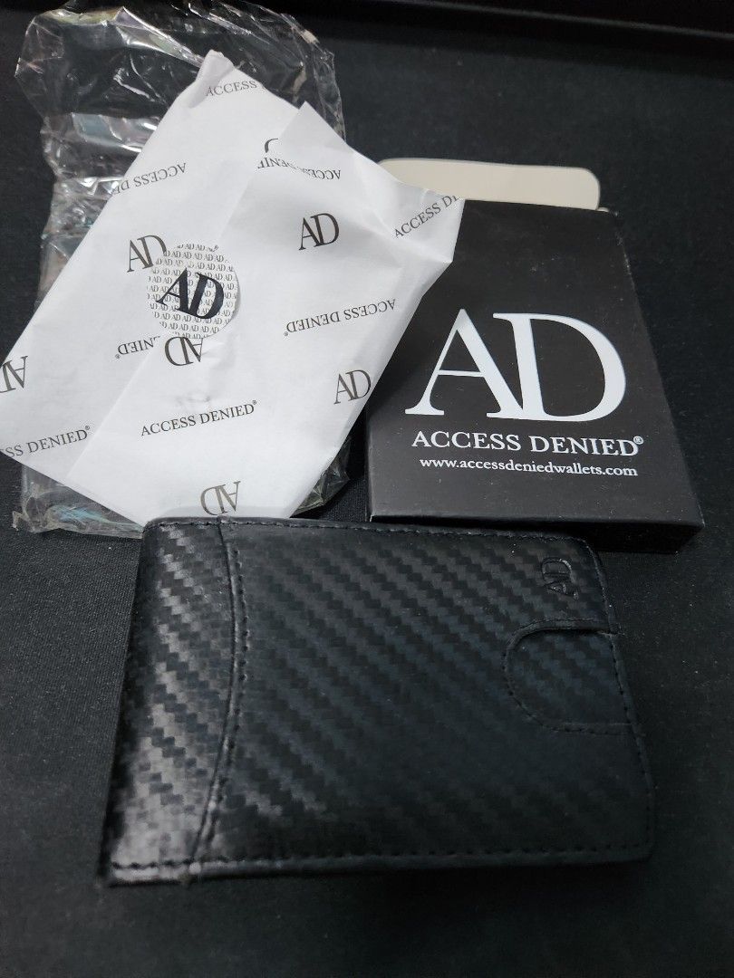 Access Denied Men's Slim Minimalist Leather Wallet
