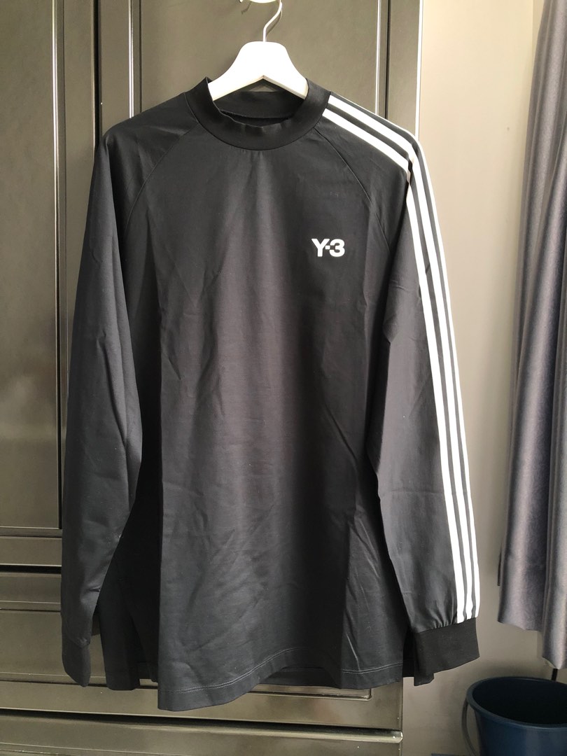 Adidas Y3 Three Stripes Long Sleeve Top UNISEX Men s Fashion