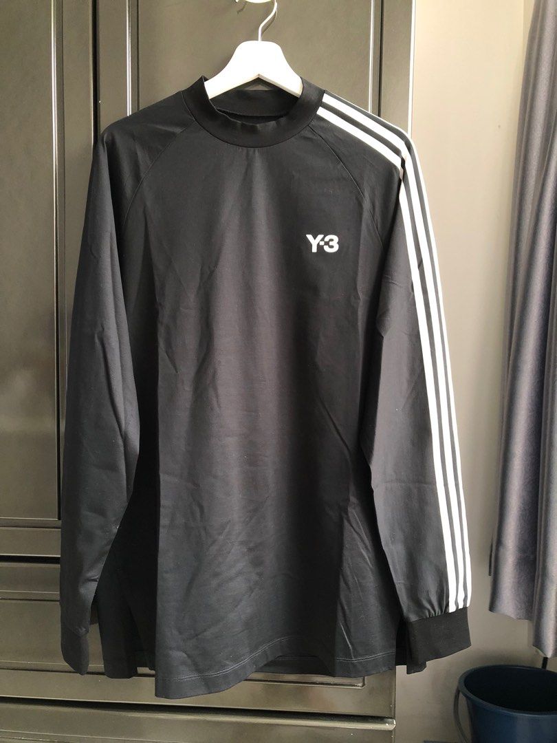 Mens adidas 3 stripe long sleeve top best sale