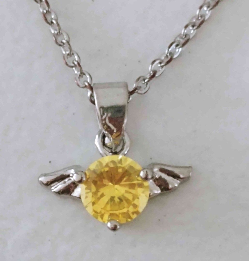 White gold angel necklace on sale
