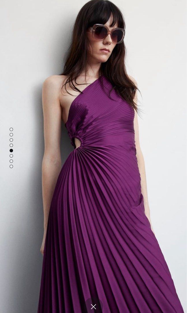 Asymmetrical pleated dress - Women
