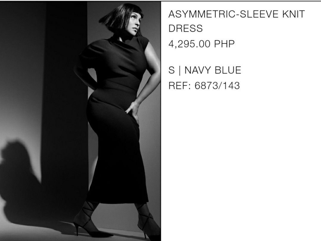 AUTHENTIC BNWT ZARA ASYMMETRIC SLEEVE KNIT DRESS SZ SMALL NAVY BLUE 6873  143, Women's Fashion, Dresses & Sets, Dresses on Carousell