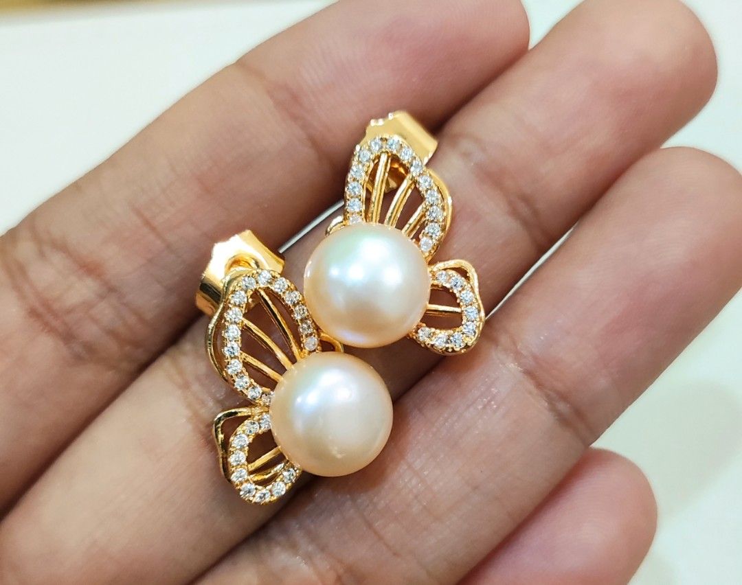 Freshwater pearl earrings made with sterling silver, gold filled or ro –  Pink Vintage Jewellery