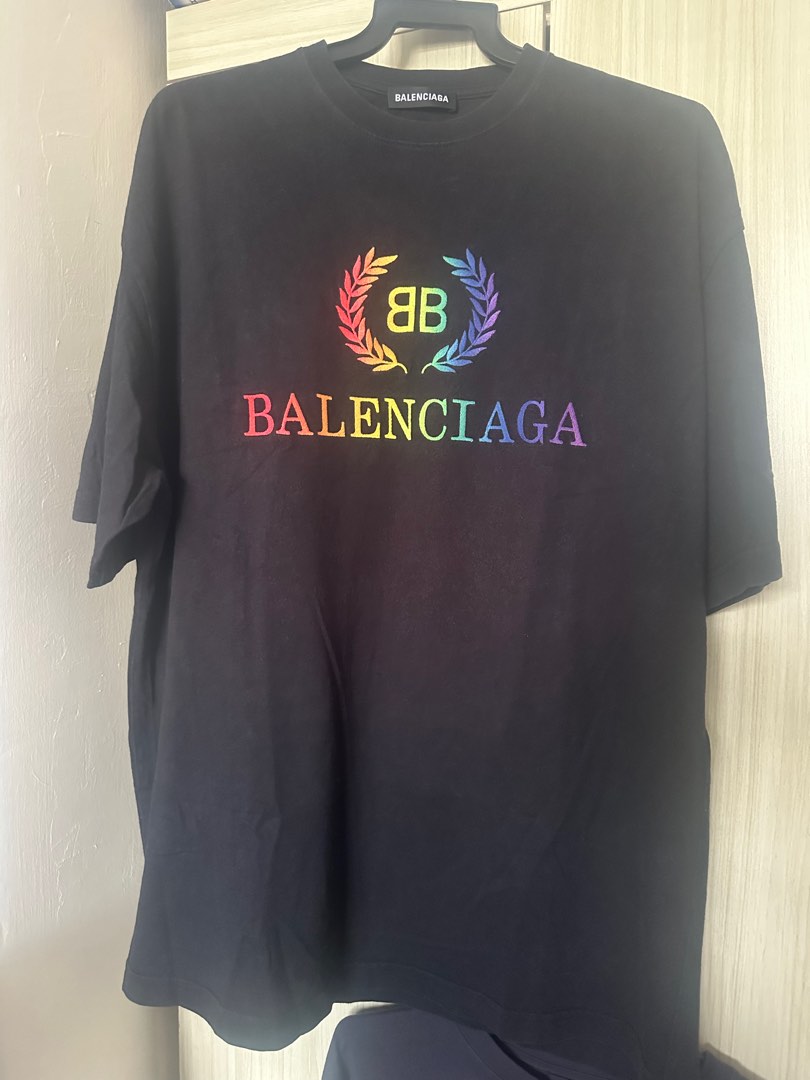 Balenciaga Rainbow Tee, Men's Fashion, Tops & Sets, Tshirts & Polo ...