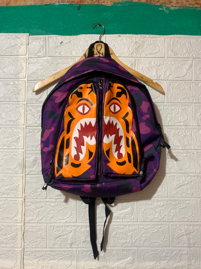 Bape BAPE Shark / Tiger Purple Camo backpack