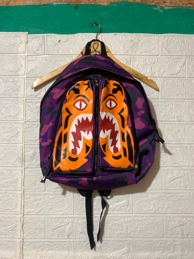 Purple bape backpack sales