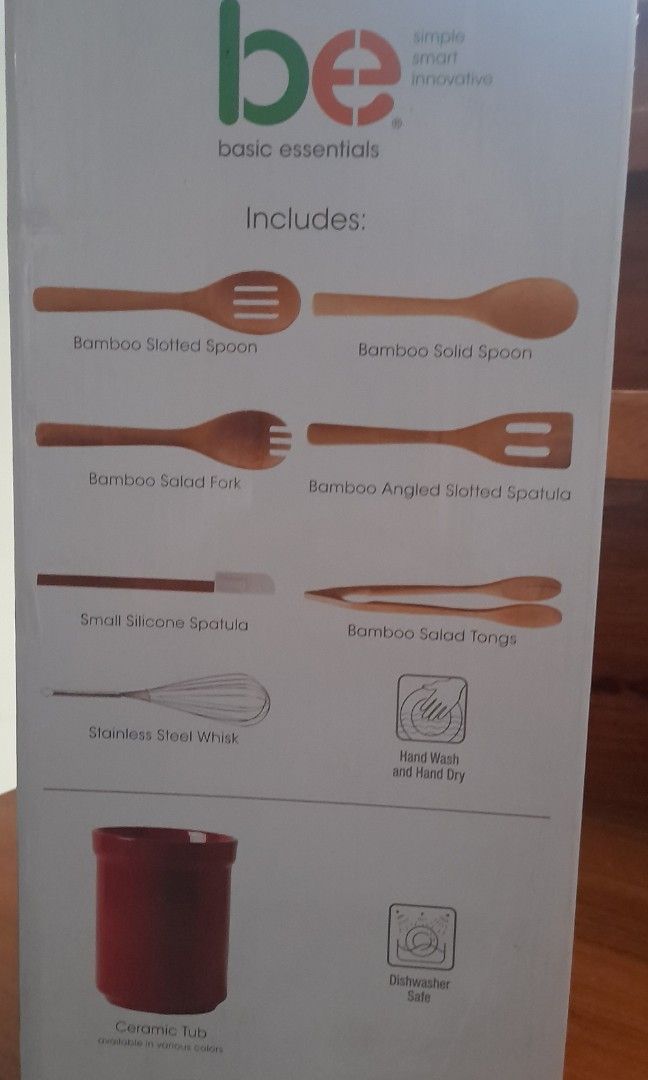 be (basic essentials) (Category: Cookware & Accessories) located in Manila. Submitted by charmed.1 (Listing ID 1256737061, Image 3). Description: 8 piece tub of kitchen tools - given as a gift but just stocked it ever since.