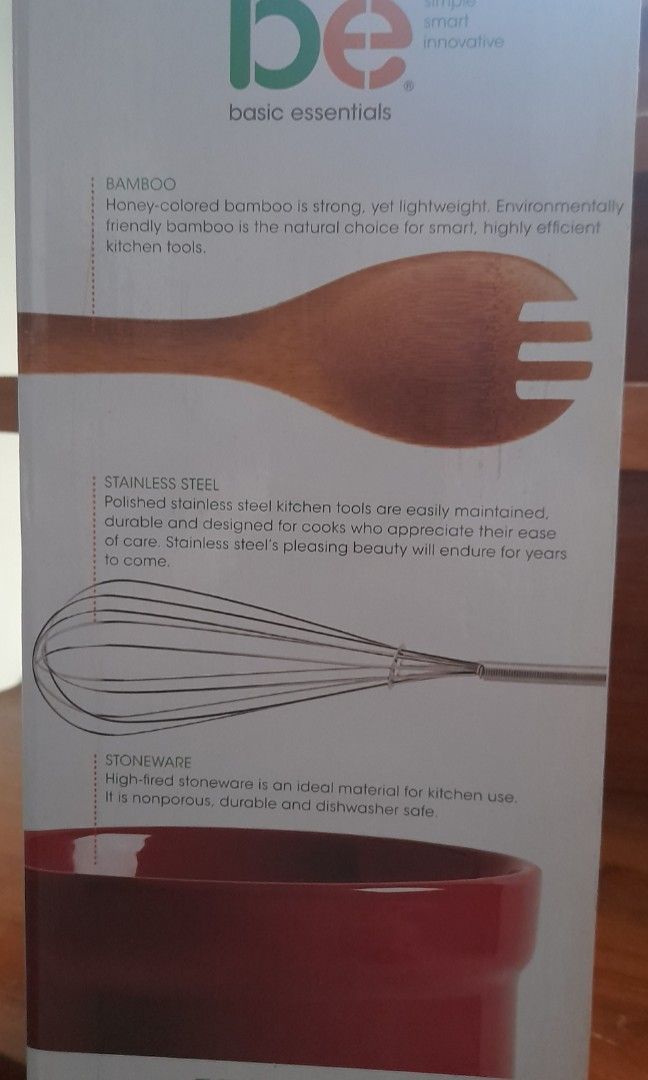 be (basic essentials) (Category: Cookware & Accessories) located in Manila. Submitted by charmed.1 (Listing ID 1256737061, Image 2). Description: 8 piece tub of kitchen tools - given as a gift but just stocked it ever since.