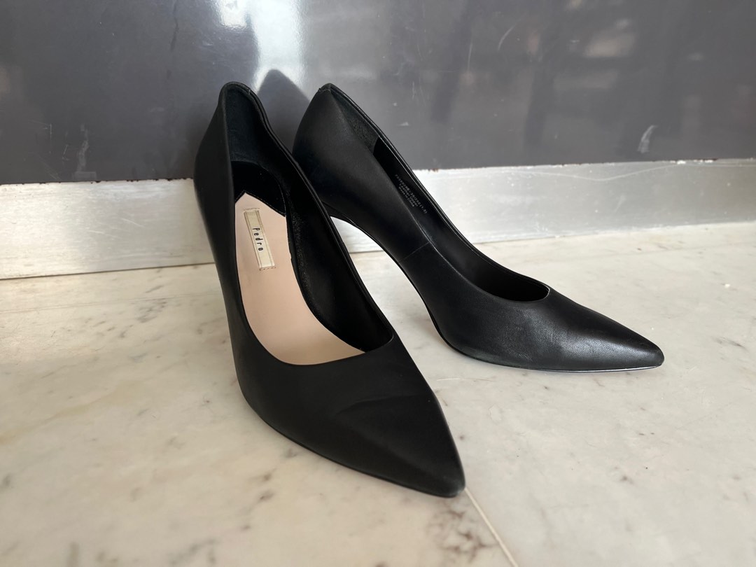 Buy Black Heels for Women, Classic Pointed Toe Mid Heel Slip On Office  Basic Slip On Dress Pump Shoes(678-1,Black36) at Amazon.in