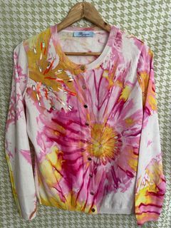Blumarine Tie Dye Embellished  Knit Top