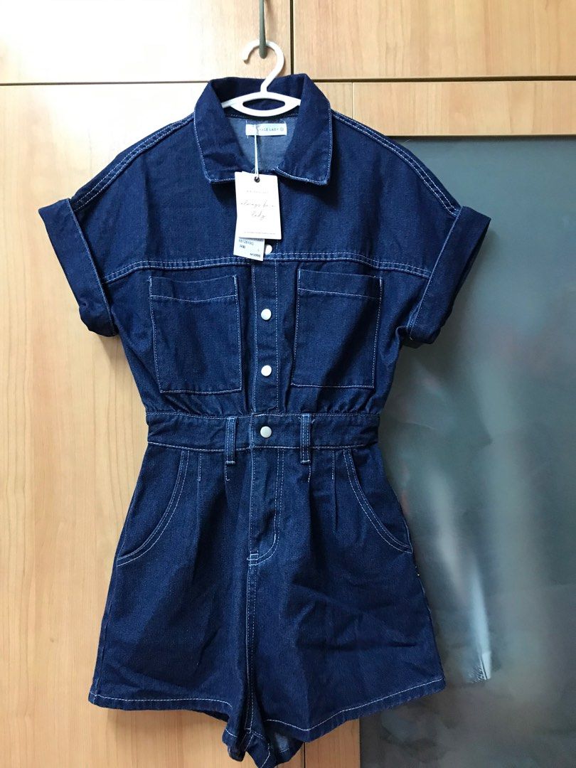 Collarless Jean Utility Jumpsuit for Women | Old Navy