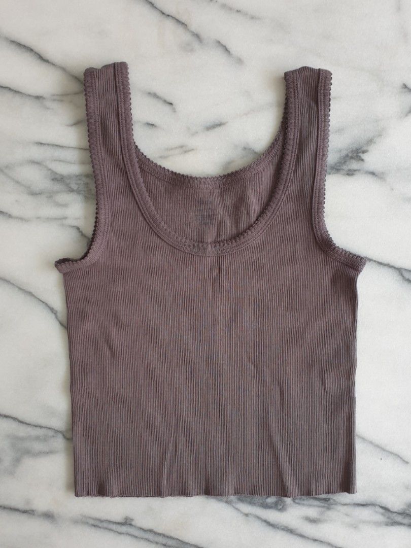 Brandy Melville Ronnie To Hell and Back Ribbed Black Lace Tank Top
