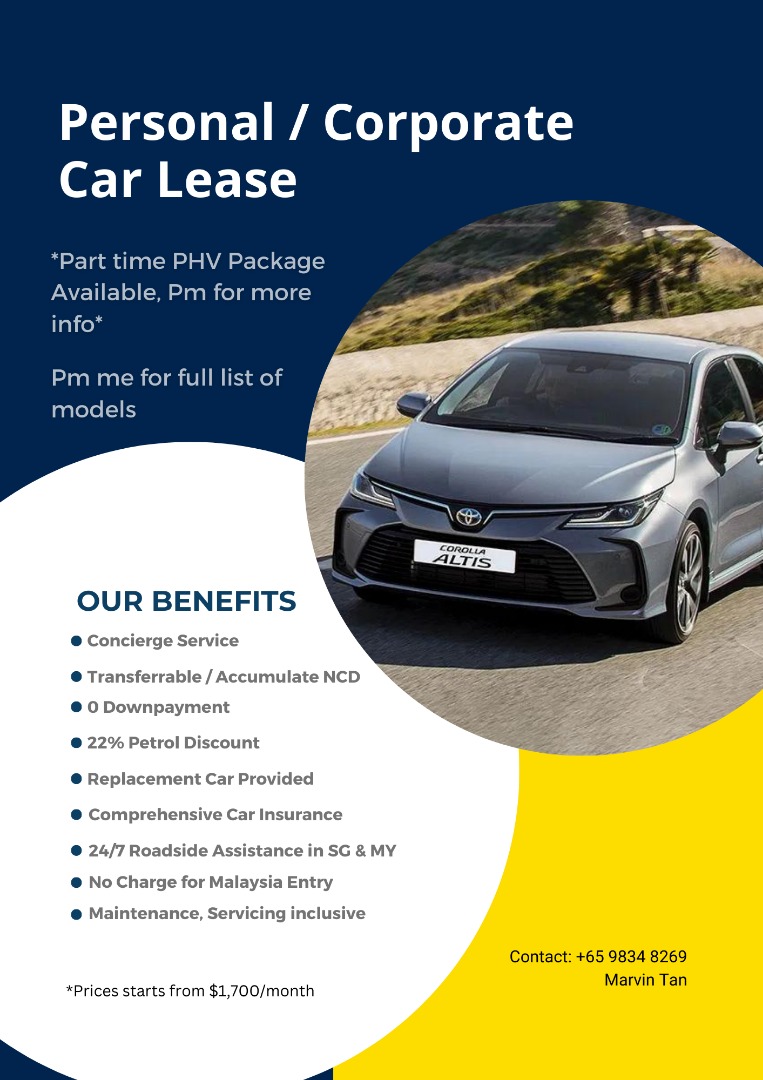 Car Rental Long Term / Part Time PHV, Cars, Car Rental on Carousell