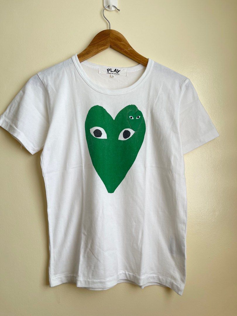 Cdg play shirt green heart Women s Fashion Tops Shirts on Carousell