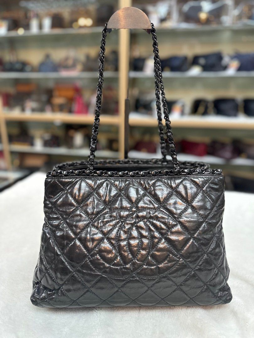 Chanel Quilted Black Chain Me Flap Bag