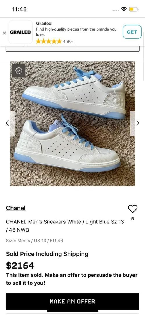 Chanel Sneakers Blue 38,5