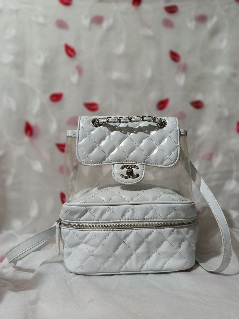 Chanel transparent vanity flap backpack online
