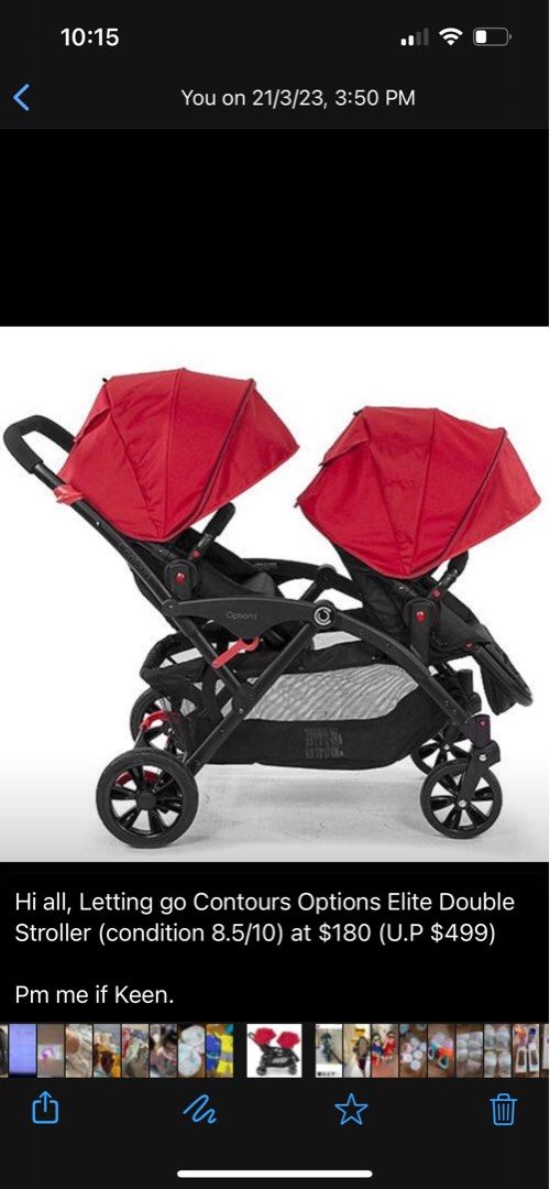 Contours elite online double stroller red