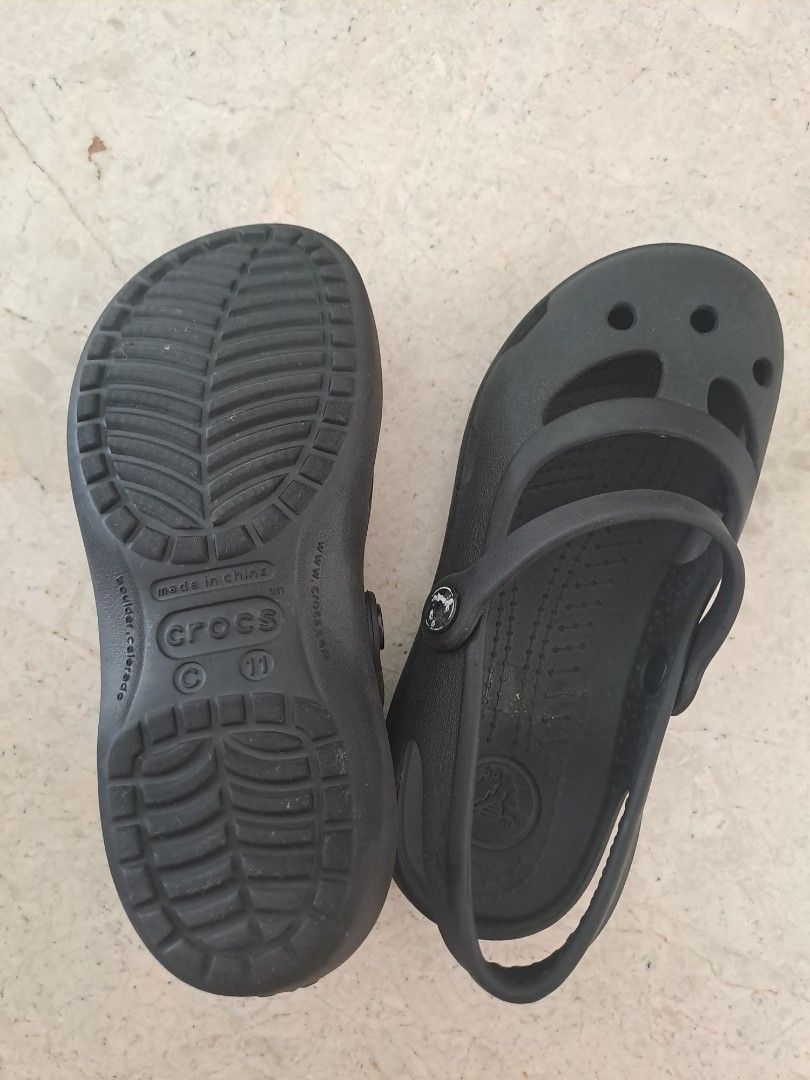 Crocs Black Sandals Girls Size 11