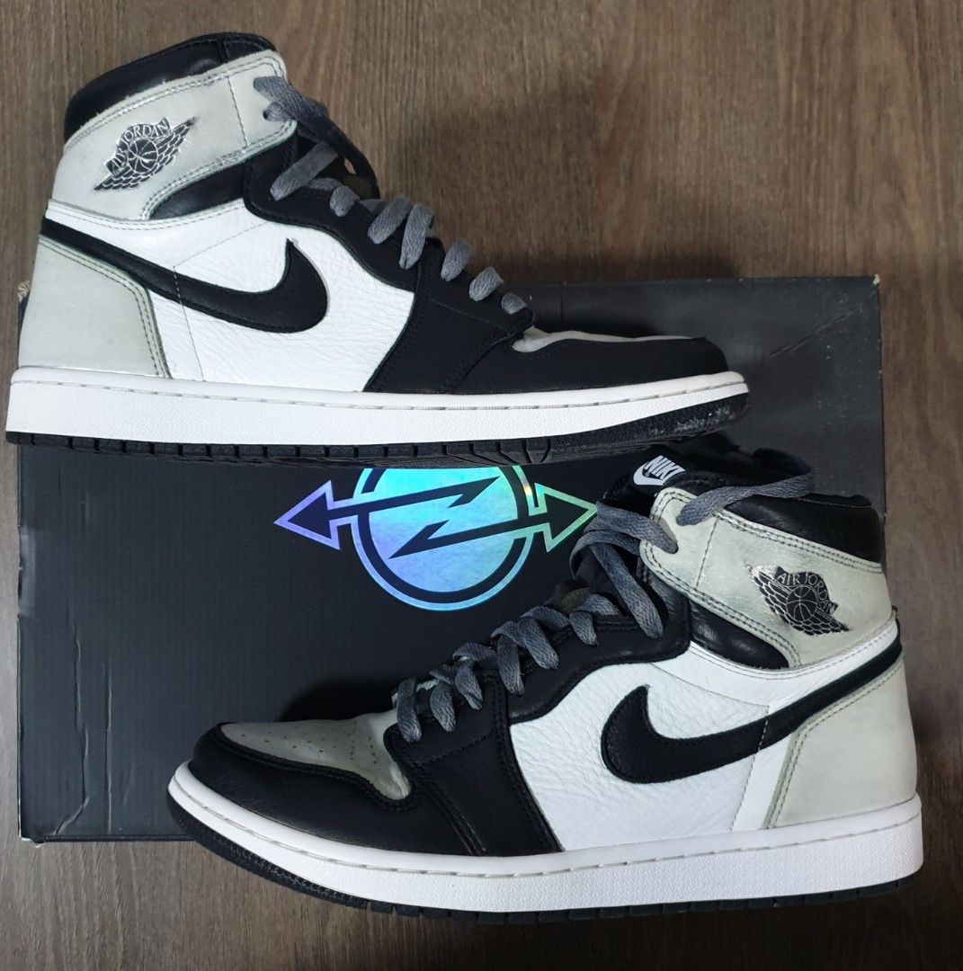 Custom Nike Air Jordan 1 Retro High OG Silver Toe Shadow Barons