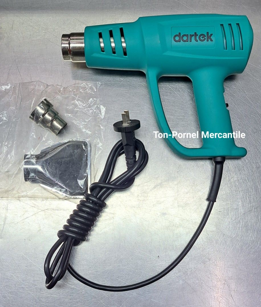 DARTEK PHG01-2000 HEAT GUN (Category: Construction Tools & Equipment) located in Manila. Submitted by tonpornel (Listing ID 1256691121, Image 2). Description: Ton-Pornel Mercantile • We supply Powertools, Hardware tools, Plumbing, Paints, Electrical and Construction materials • We offer Paint Mixing and Powertools Repair Visit us: 38 Marcos Highway Mayamot, Antipolo City https://maps.google.com/?cid=1384230075759805792&entry=gps Store hours Mon t