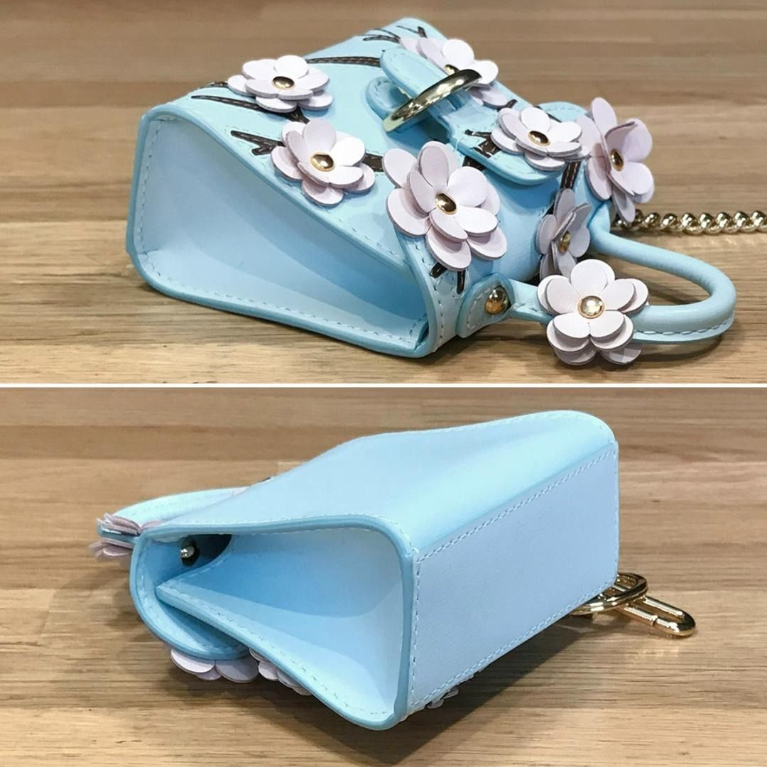 OTHERS, Accessories, Delvaux Delvaux Brillon Chain Wallet Bag Leather  Light Blue Long With Box