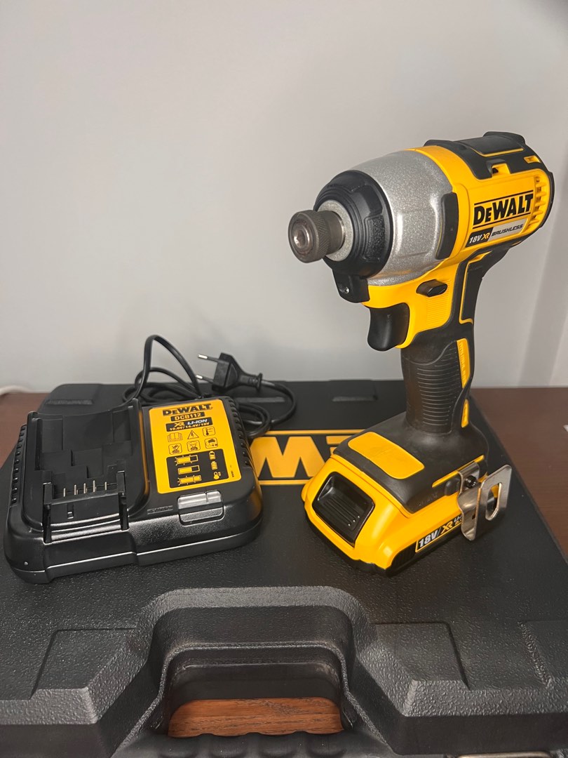 Dewalt Full set DCF787 18V XR Brushless Impact Driver with 1x 2.0Ah and  DCB112 Charger, Furniture  Home Living, Home Improvement  Organisation,  Home Improvement Tools  Accessories on Carousell