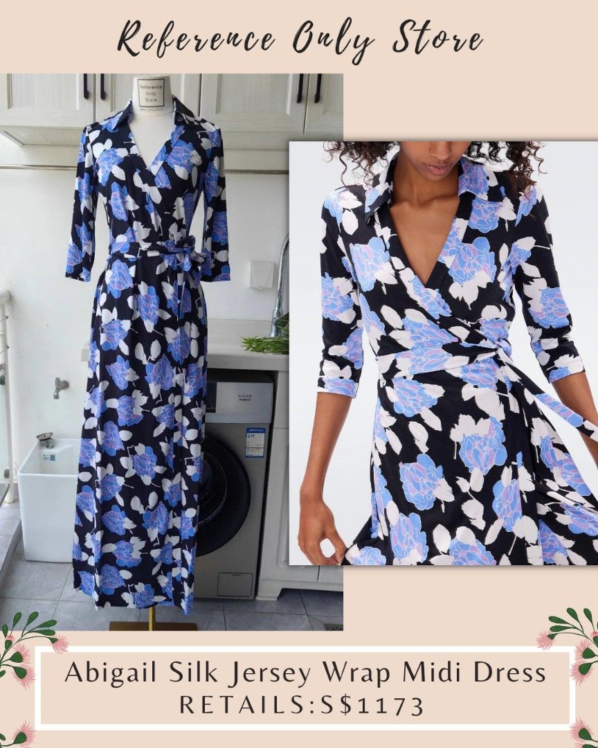 Abigail printed silk-jersey midi wrap dress