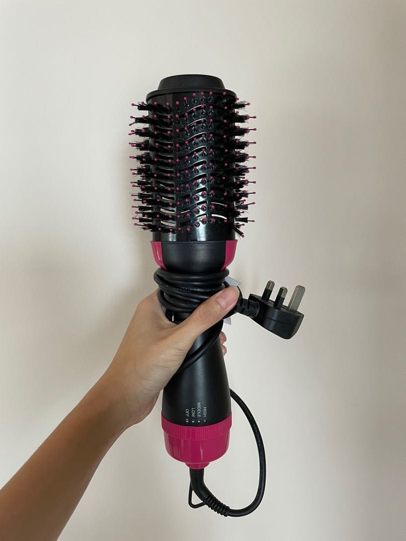 Electric hair store brush straightener