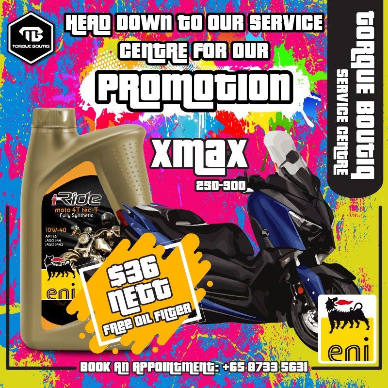 ENI EO Xmax 300 ENGINE OIL SERVICING, Motorcycles, Motorcycle Apparel