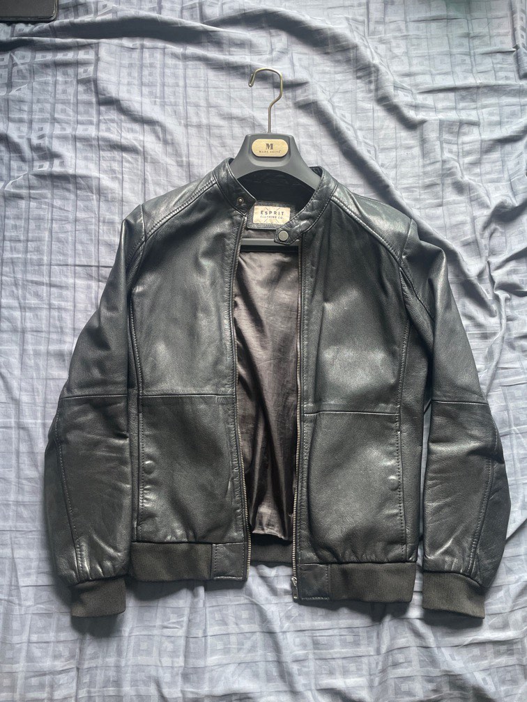 Esprit leather outlet jacket mens