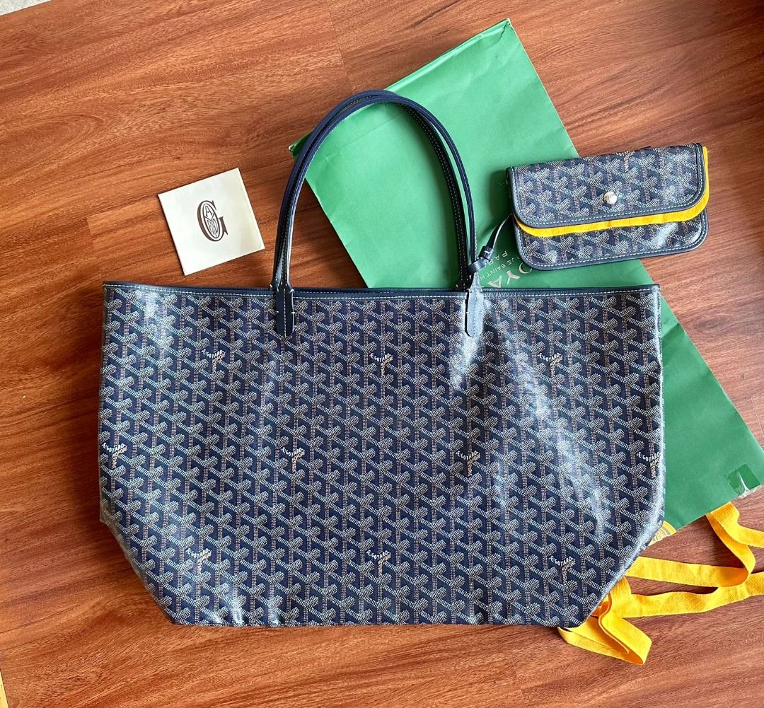 Blue Goyard Tote Bag 2020 Goyard St Louis PM Navy Blue – Luxury