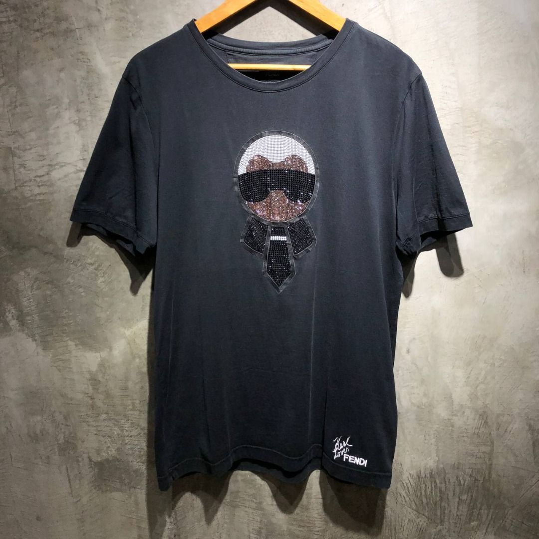Fendi Karl Lagerfield studded tee Luxury Apparel on Carousell