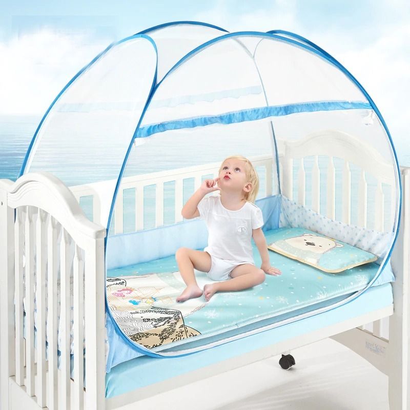 Foldable baby bed bedding mosquito net portable pink blue newborn baby bed mosquito net dustproof