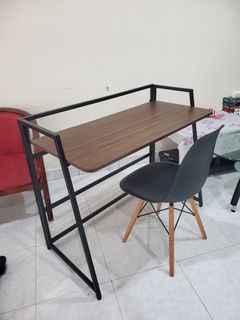 Folding  Desk Table For Office Computer Study Metal and Wood Table Student Meja Lipat Belajar Ofis Komputer Pelajar