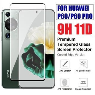 For Huawei P60 P60 Pro 9H 11D Clear Full Coverage Curved Tempered Glass Screen Protector