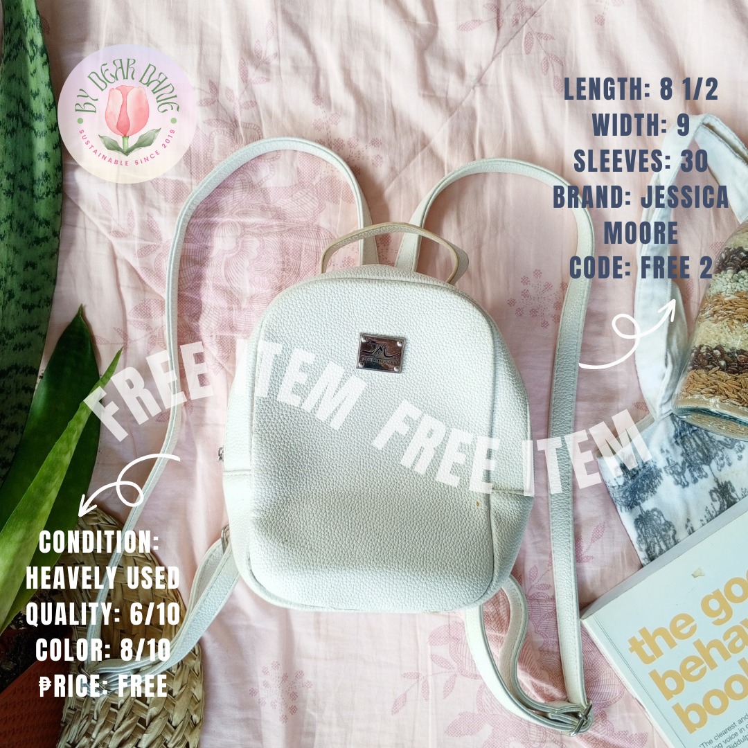 FREE ITEM ALERT! Small Off-White Jessica Moore Backpack Bag 🌺, Women's  Fashion, Bags & Wallets, Backpacks on Carousell