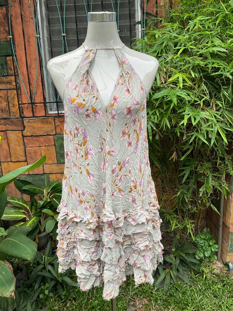 Free people floral ruffle dress top
